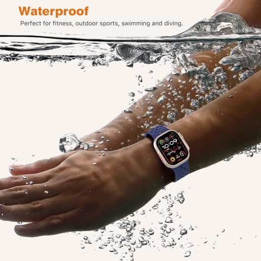 Sport Band Compatible with Apple Watch band 42/41/40/38mm, Soft Silicone Band for iWatch Series SE 10 9 8 7 6 5 4 3 2 1,Midnight Blue - Image 3