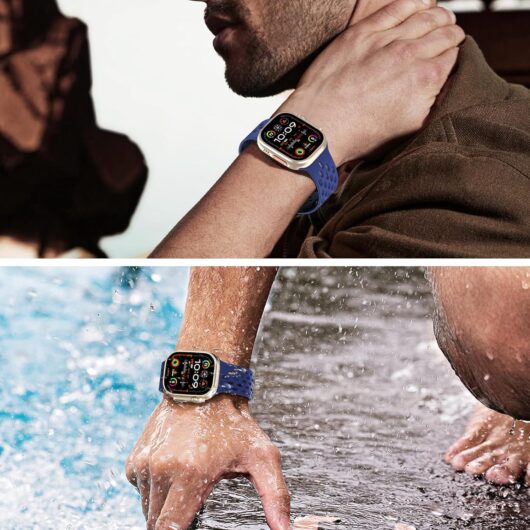 Sport Band Compatible with Apple Watch band 42/41/40/38mm, Soft Silicone Band for iWatch Series SE 10 9 8 7 6 5 4 3 2 1,Midnight Blue - Image 7